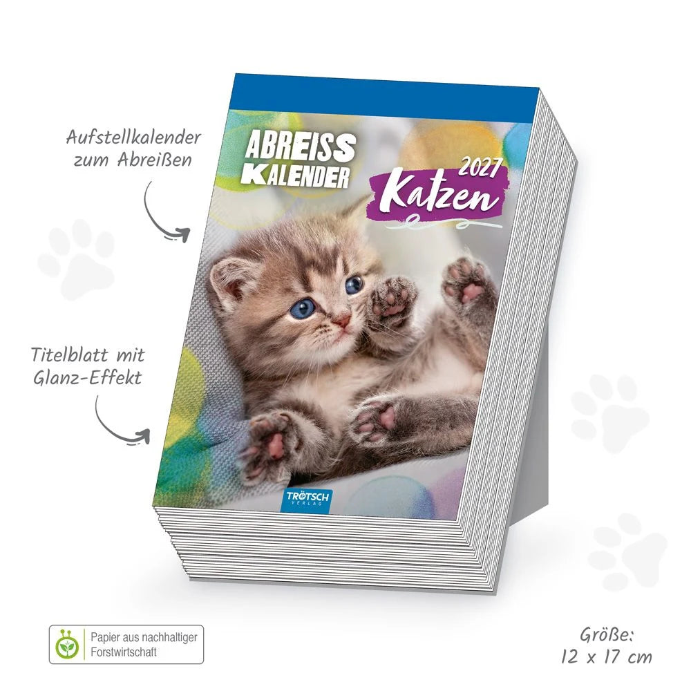 TRÖTSCH - Abreißkalender Katzen 2027 – Ansicht