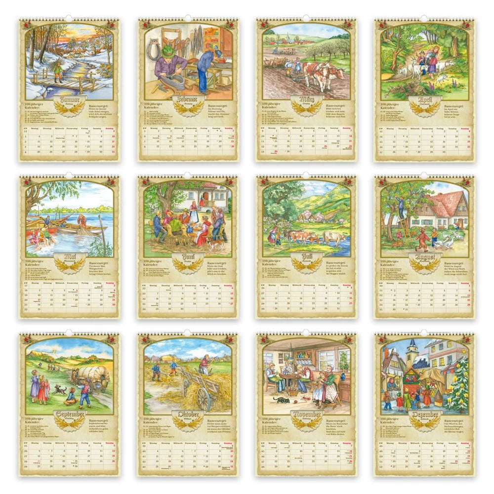 TRÖTSCH - Großbildkalender Bauernkalender 2027 mit Wetterprognosen Bauernregeln und Ferienterminen – Ansicht