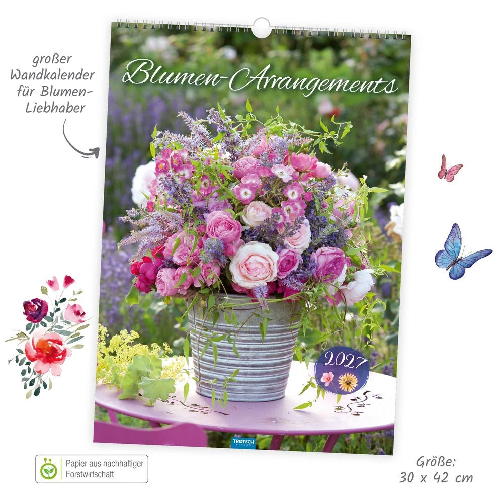 TRÖTSCH - Großbildkalender Blumen-Arrangements 2027 – Ansicht