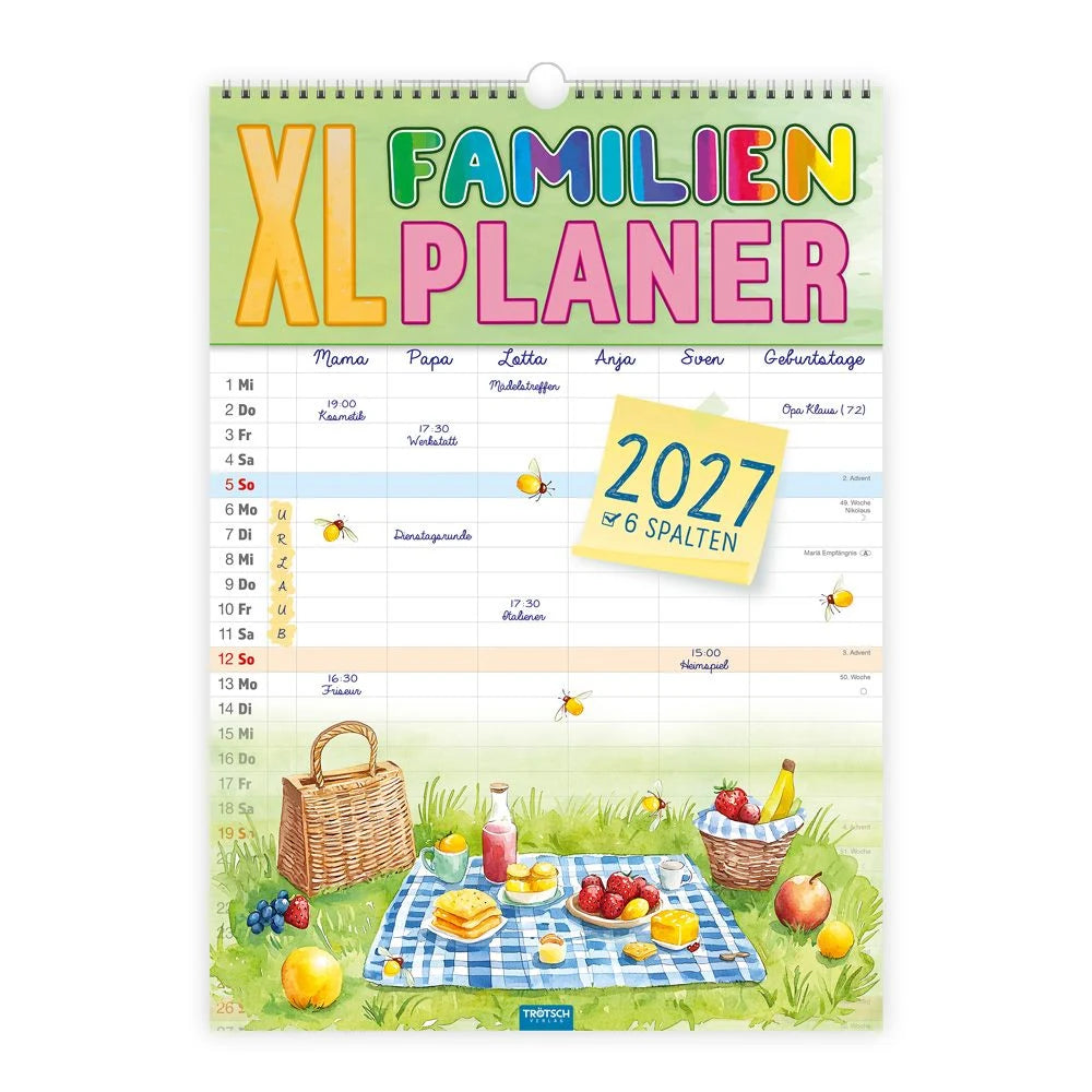 Familienplaner: TRÖTSCH - Großbildkalender XL Familienplaner 2027 mit 6 Spalten