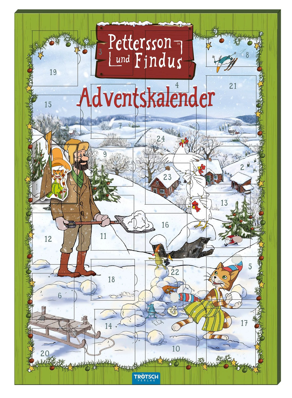 Adventskalender: TRÖTSCH - Magnet-Adventskalender "Pettersson & Findus" | Weihnachtskalender mit 24 tollen Magneten