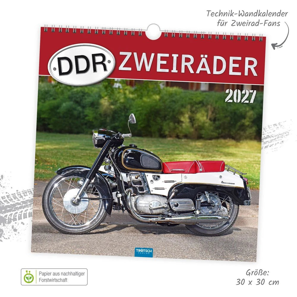 TRÖTSCH - Technikkalender DDR-Zweiräder 2027 – Ansicht