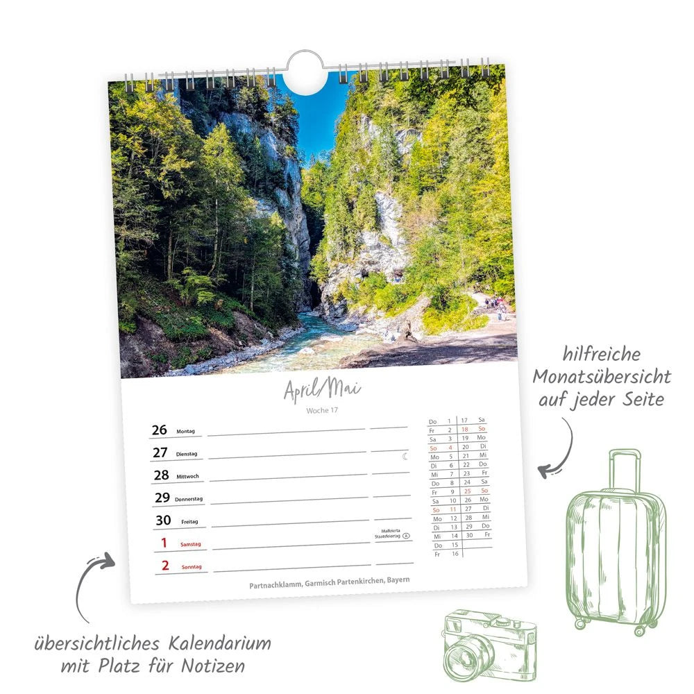 TRÖTSCH - Wochenkalender zum Hängen Deutschlandreise 2027 – Ansicht