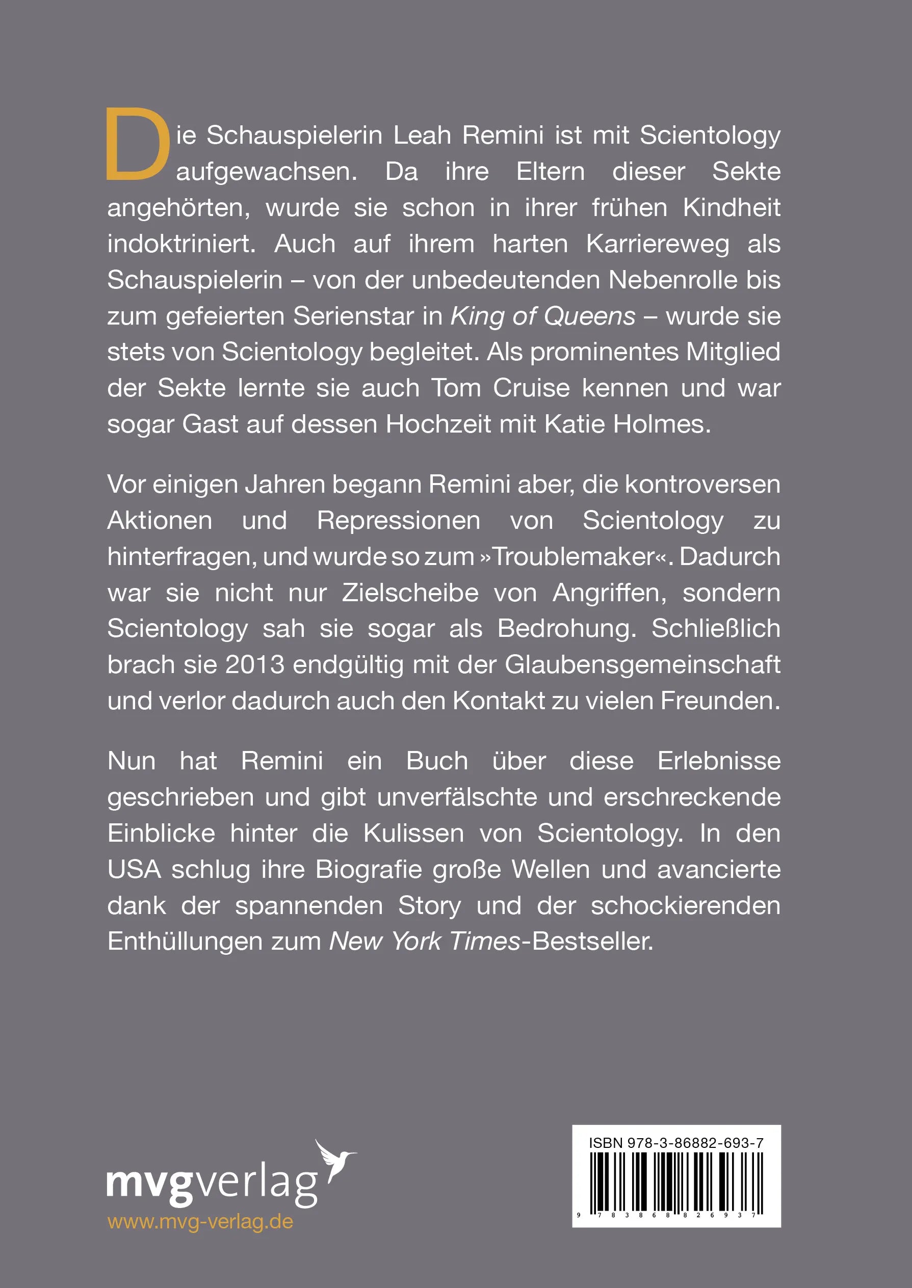 Buchrückseite von 'Troublemaker' mit Klappentext - Taschenbuch