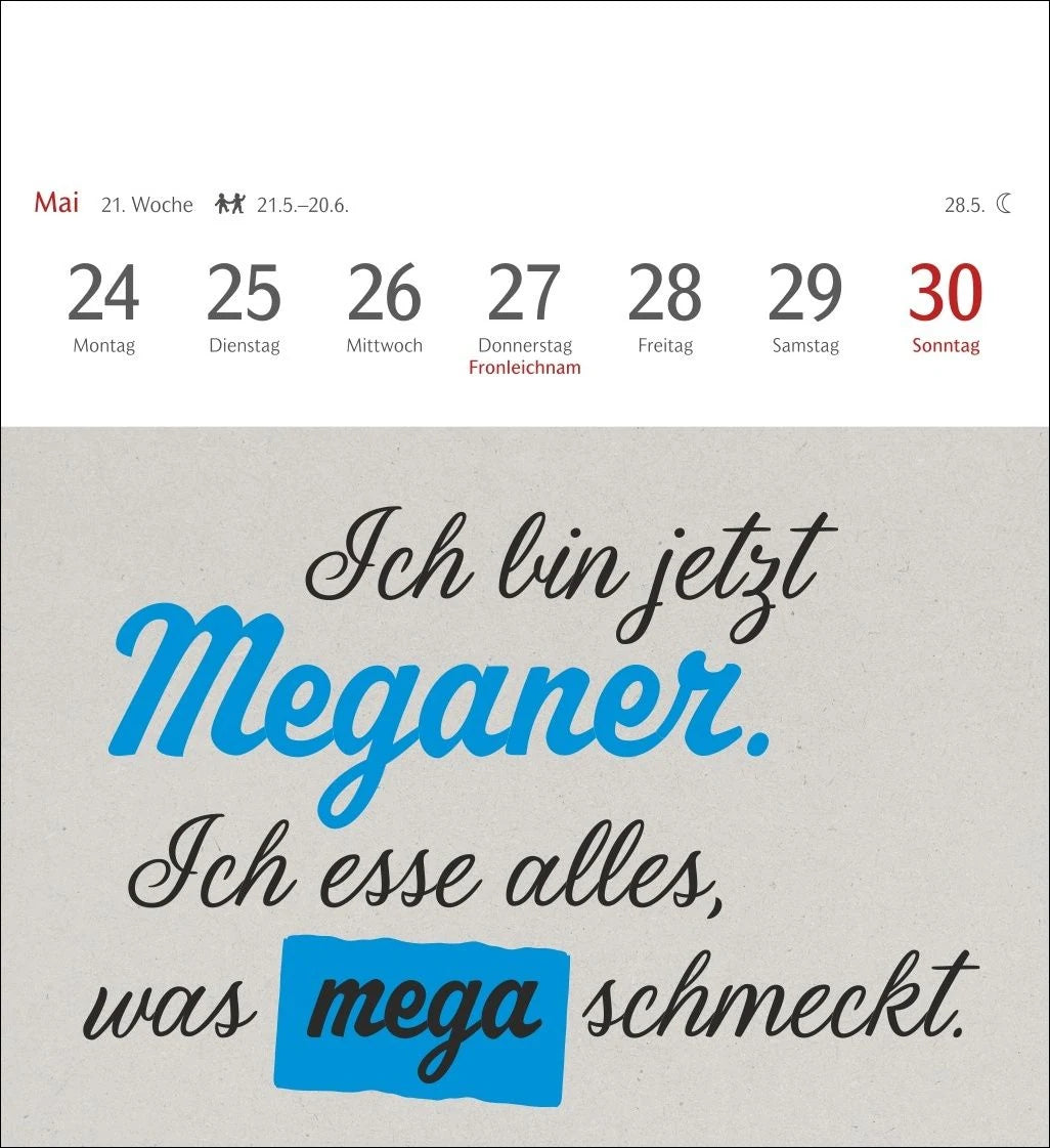 Typo-Sprüche-Kalender Postkartenkalender 2027 - Wochenkalender mit 53 Postkarten – Ansicht