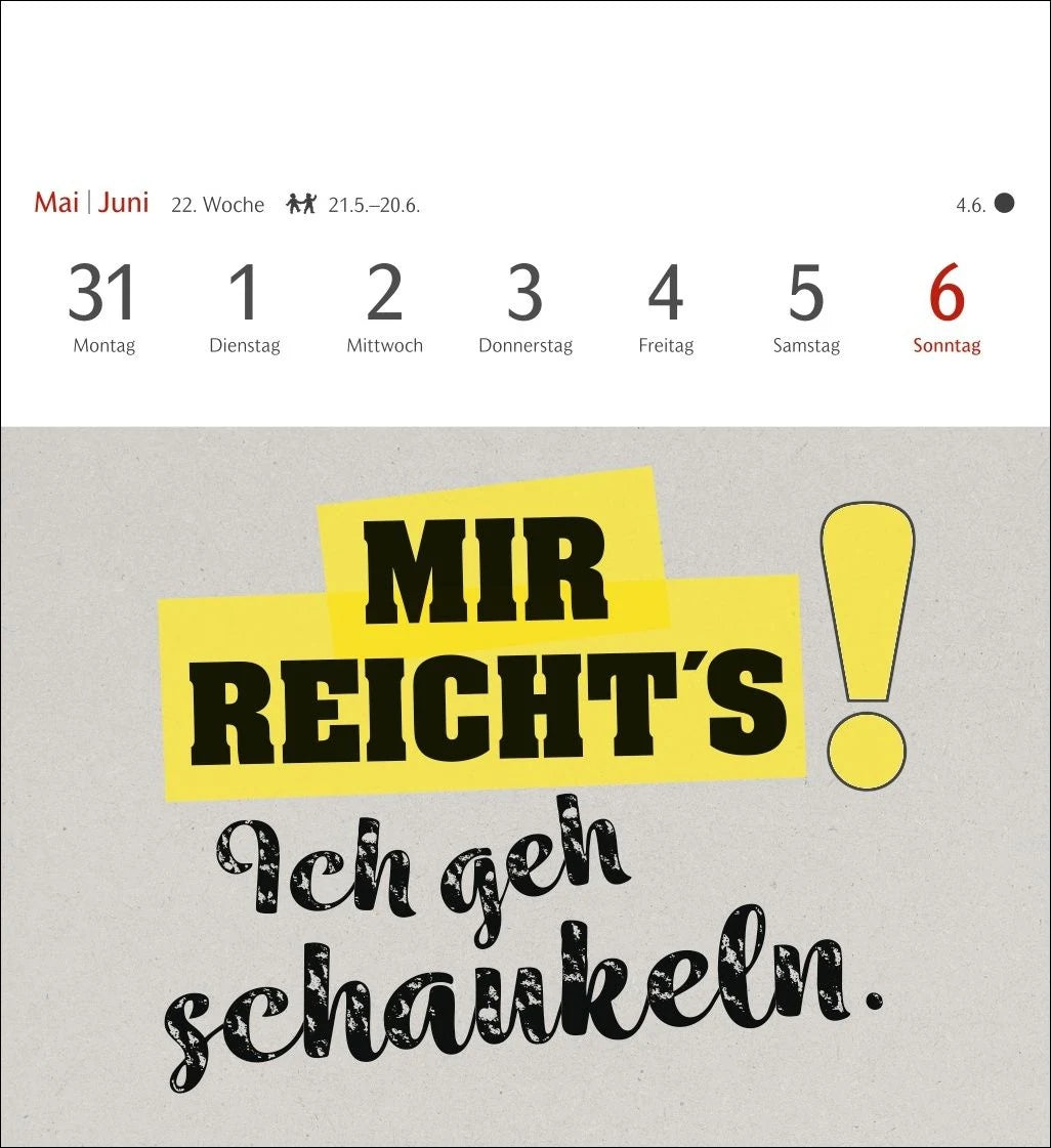 Typo-Sprüche-Kalender Postkartenkalender 2027 - Wochenkalender mit 53 Postkarten – Ansicht