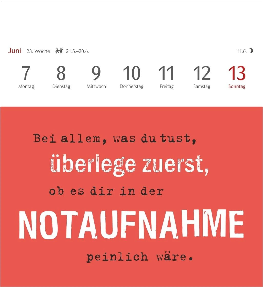 Typo-Sprüche-Kalender Postkartenkalender 2027 - Wochenkalender mit 53 Postkarten – Ansicht