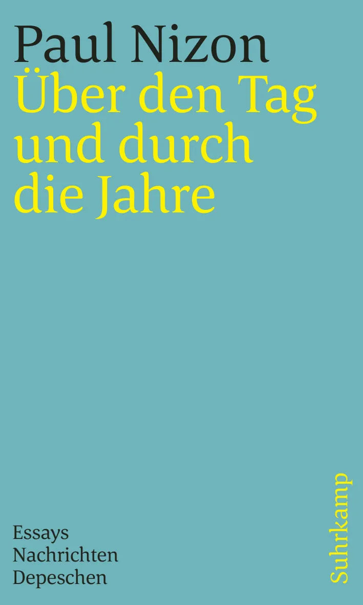Buchcover von 'Über den Tag und durch die Jahre' - Taschenbuch von Paul Nizon