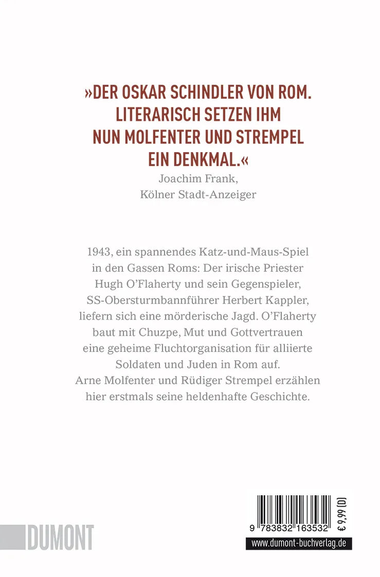 Buchrückseite von 'Über die weiße Linie' mit Klappentext - Taschenbuch