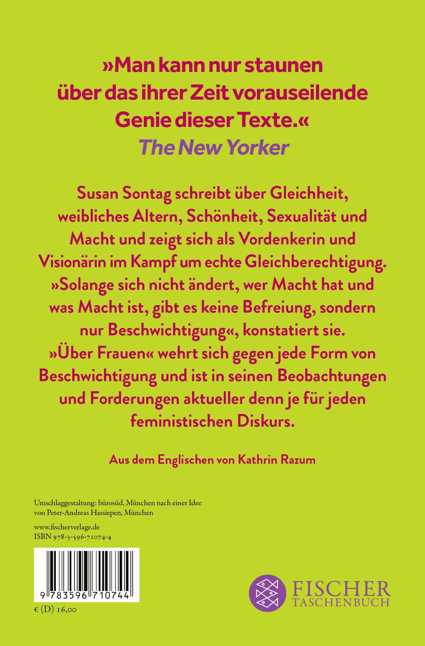 Buchrückseite von 'Über Frauen' mit Klappentext - Taschenbuch