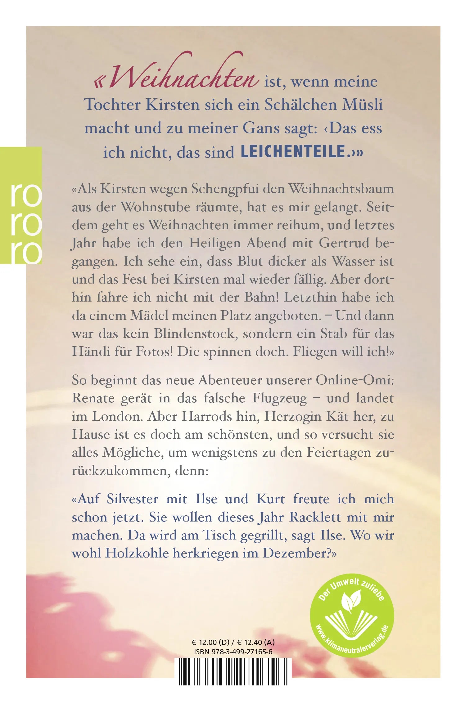 Buchrückseite von 'Über Topflappen freut sich ja jeder' mit Klappentext - Gebundene Ausgabe