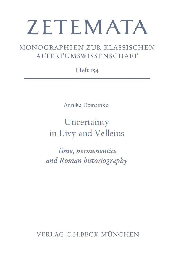 Cover: Uncertainty in Livy and Velleius (Taschenbuch) von Annika Domainko