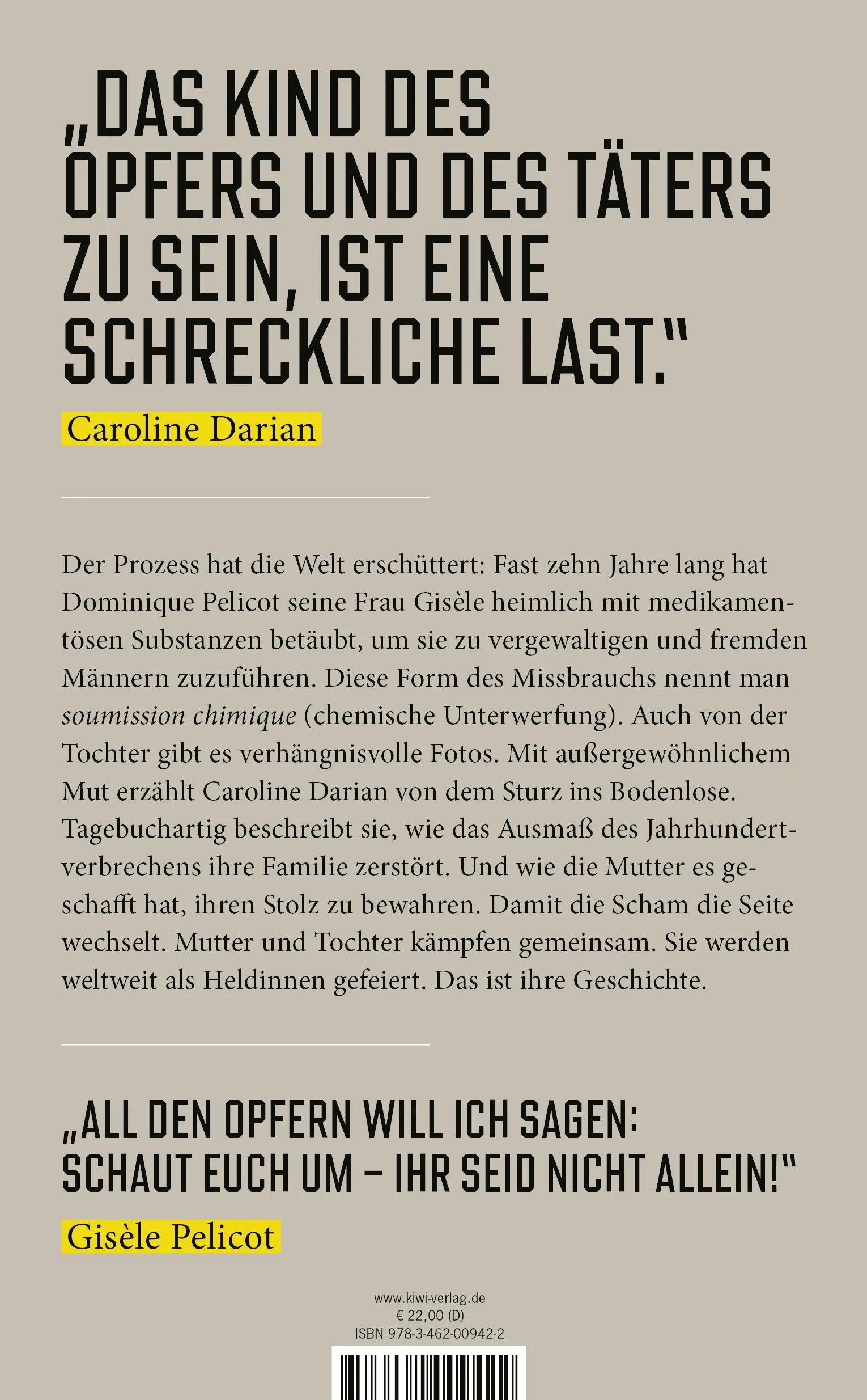 Buchrückseite von 'Und ich werde dich nie wieder Papa nennen' mit Klappentext - Gebundene Ausgabe
