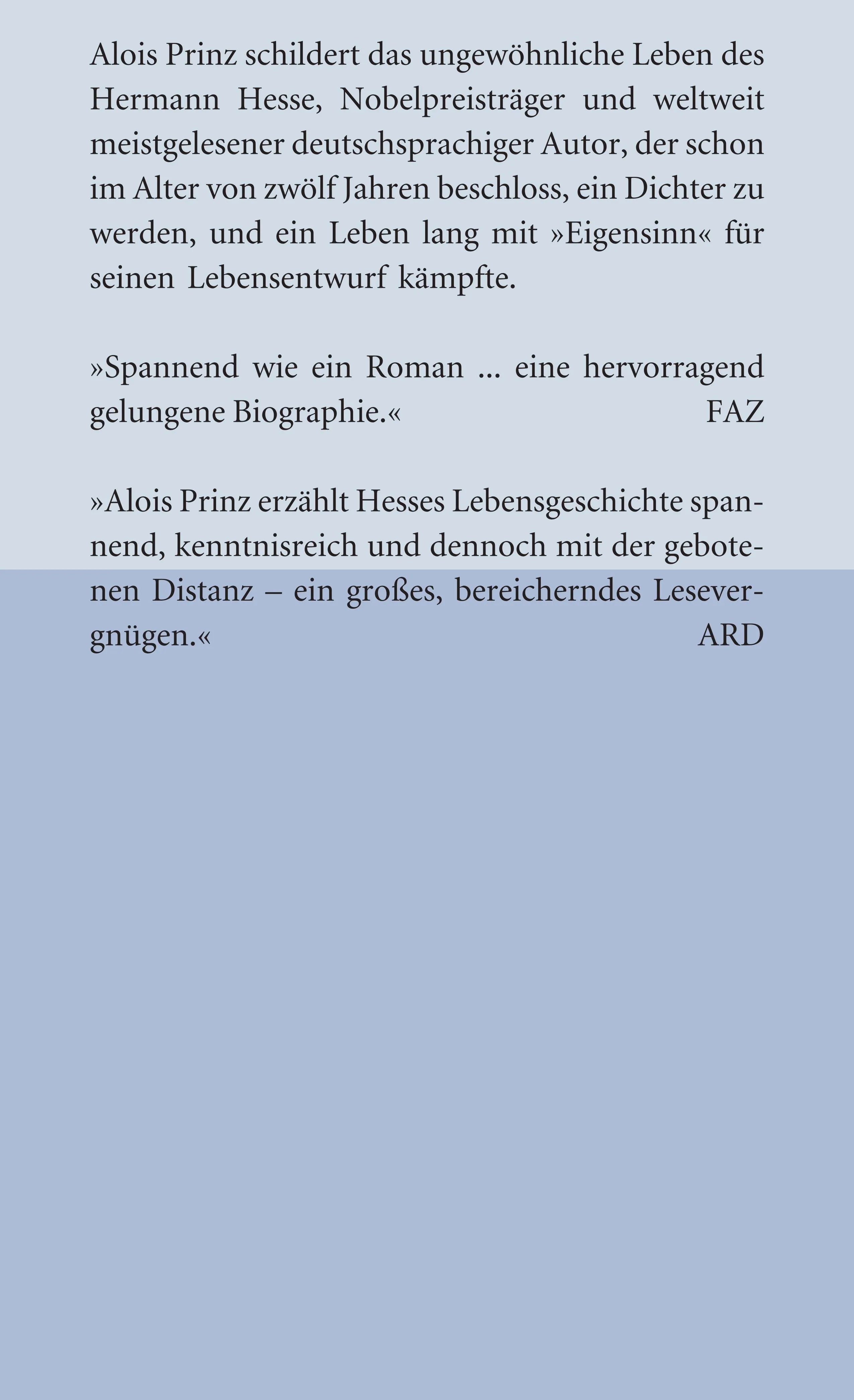 Buchrückseite von '»Und jedem Anfang wohnt ein Zauber inne«' mit Klappentext - Taschenbuch