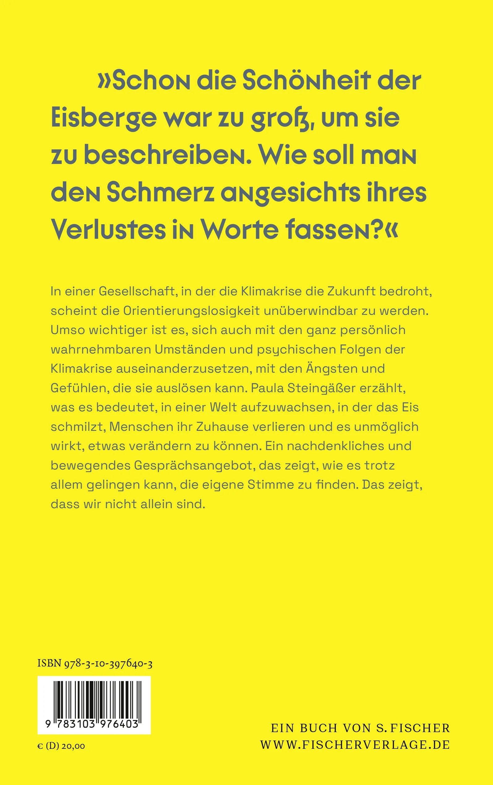 Buchrückseite von 'Und was ist mit unserer Zukunft?' mit Klappentext - Paperback
