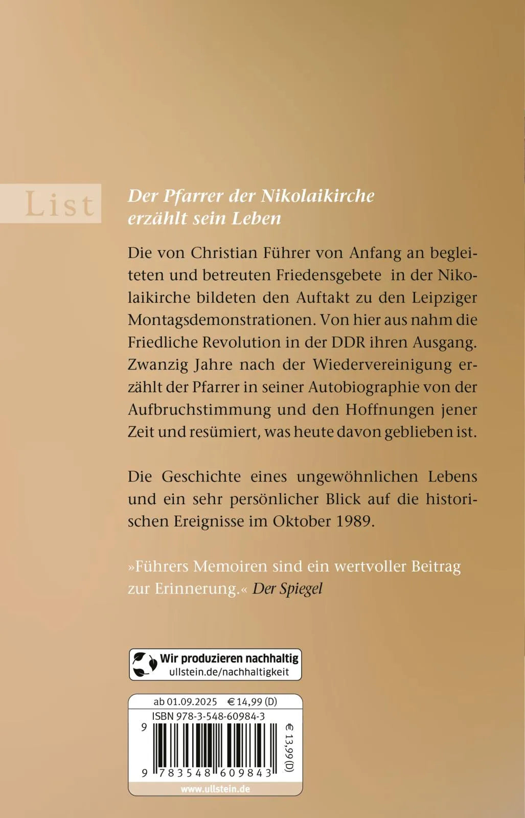 Buchrückseite von 'Und wir sind dabei gewesen' mit Klappentext - Taschenbuch