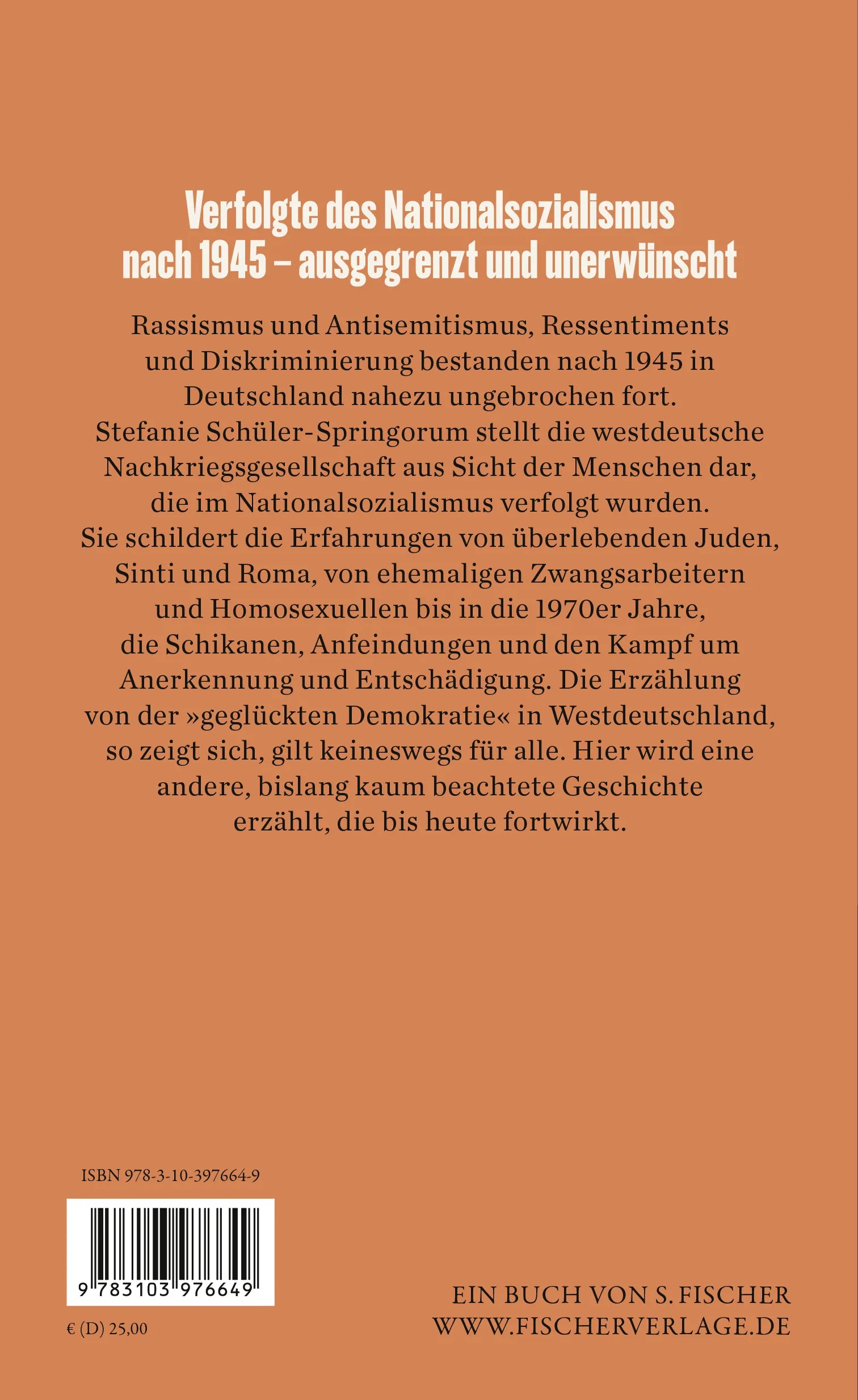 Buchrückseite von 'Unerwünscht' mit Klappentext - Gebundene Ausgabe