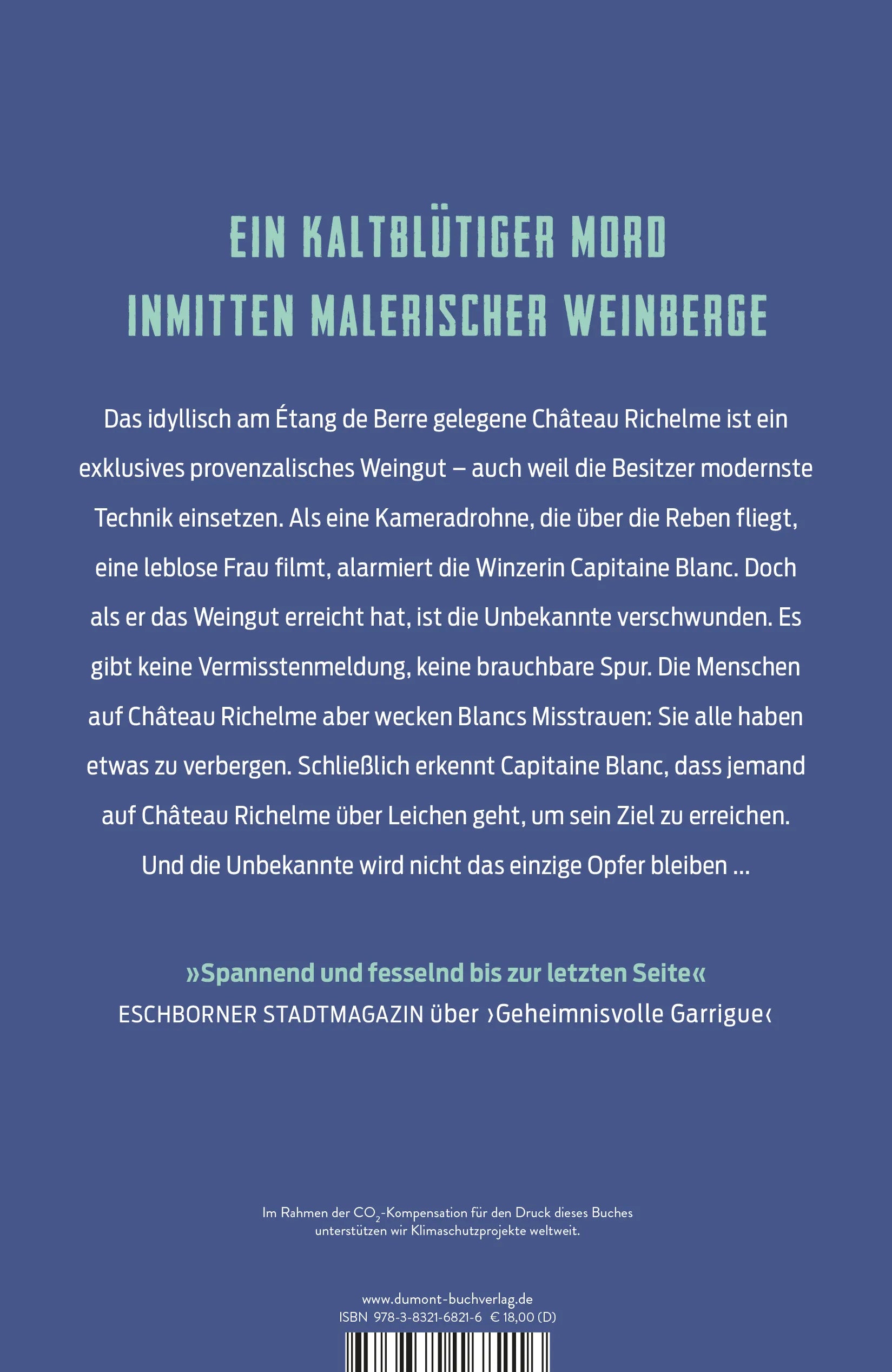Buchrückseite von 'Unheilvolles Lançon' mit Klappentext - Paperback