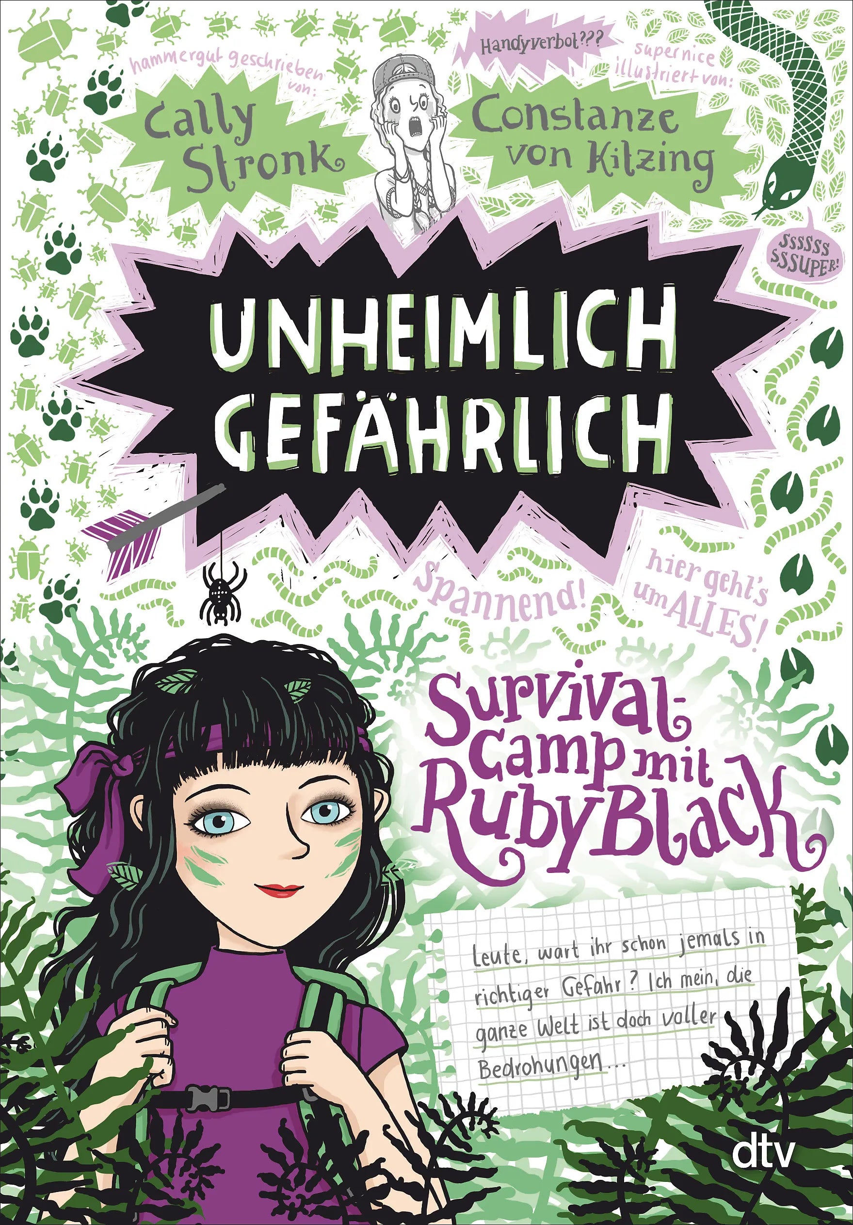 Buchcover von 'Unheimlich gefährlich – Survivalcamp mit Ruby Black' - Taschenbuch von Cally Stronk