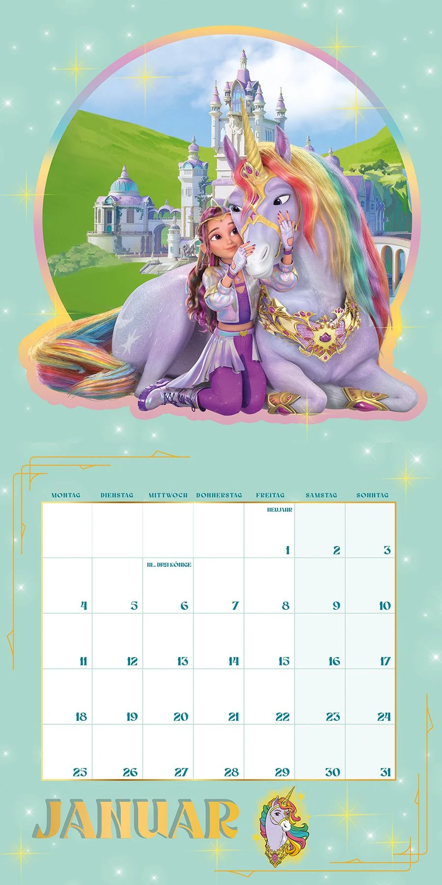 Unicorn Academy: Wandkalender 2027 – Ansicht