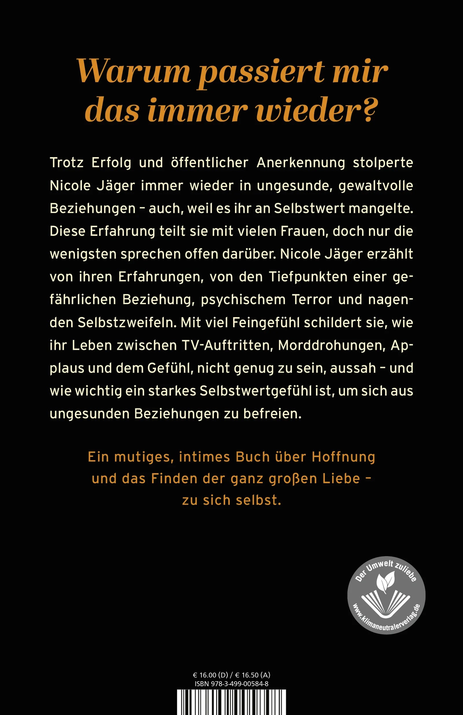 Buchrückseite von 'Unkaputtbar' mit Klappentext - Paperback