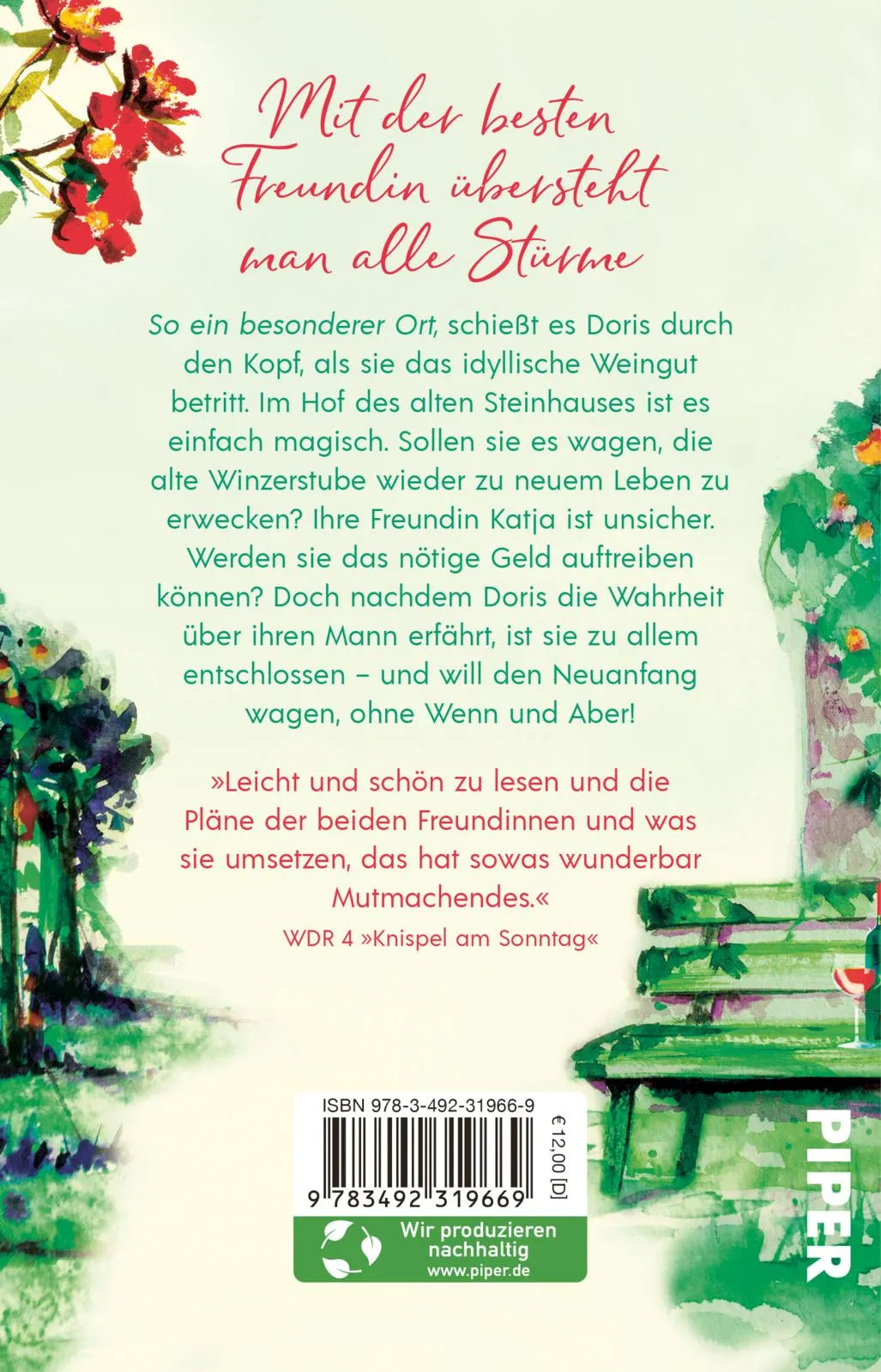 Buchrückseite von 'Unser ganz besonderer Moment' mit Klappentext - Taschenbuch
