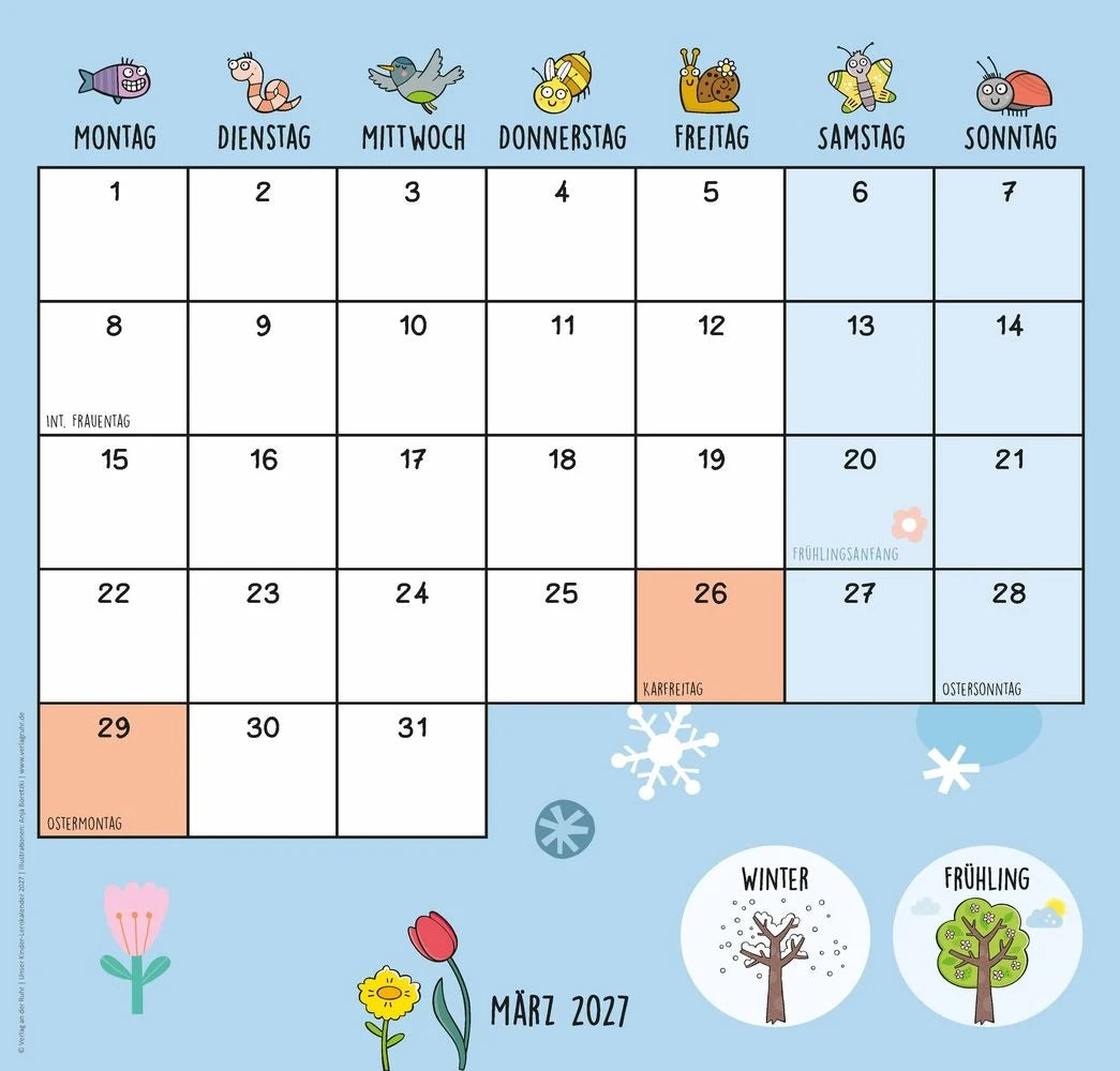 Unser Kinder-Lernkalender 2027 – Ansicht