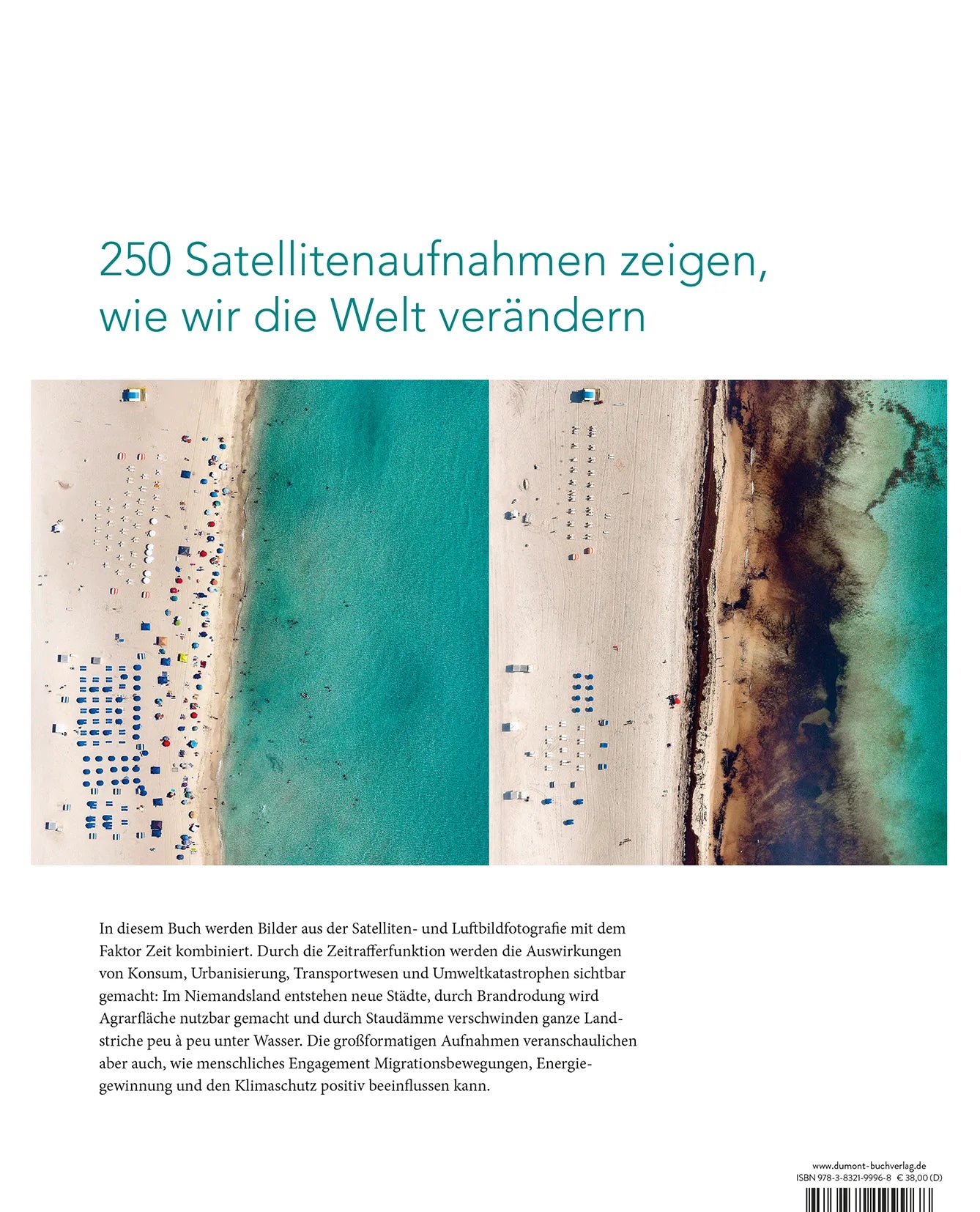 Buchrückseite von 'Unsere Erde vorher und nachher' mit Klappentext - Gebundene Ausgabe