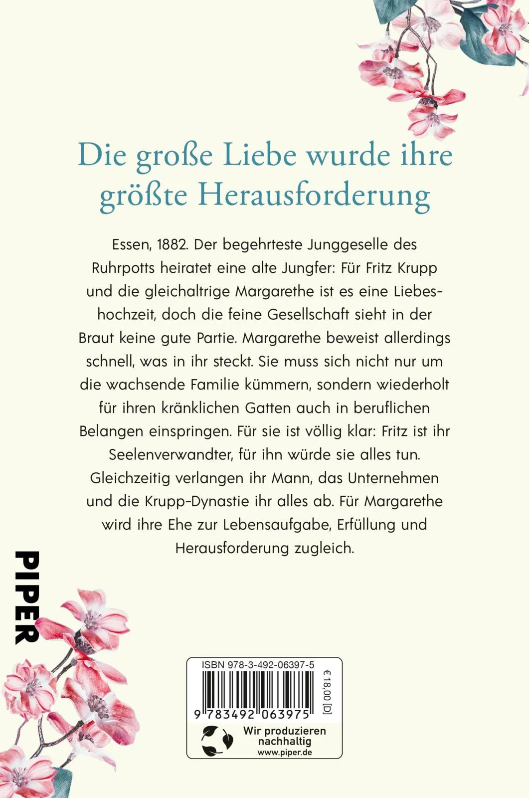 Buchrückseite von 'Unsere kurze Ewigkeit' mit Klappentext - Paperback