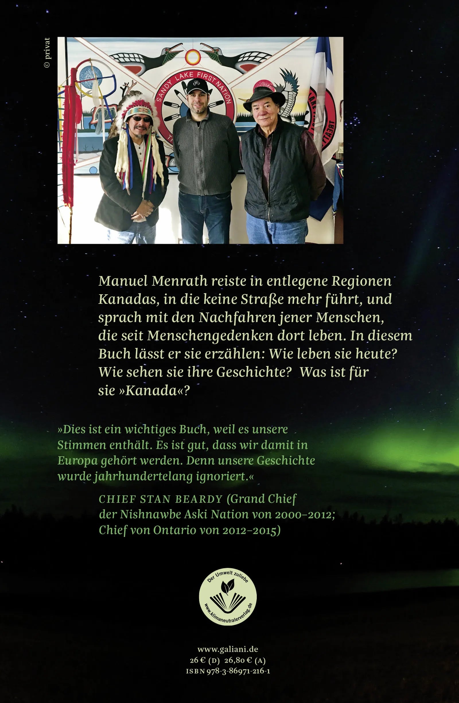 Buchrückseite von 'Unter dem Nordlicht' mit Klappentext - Gebundene Ausgabe