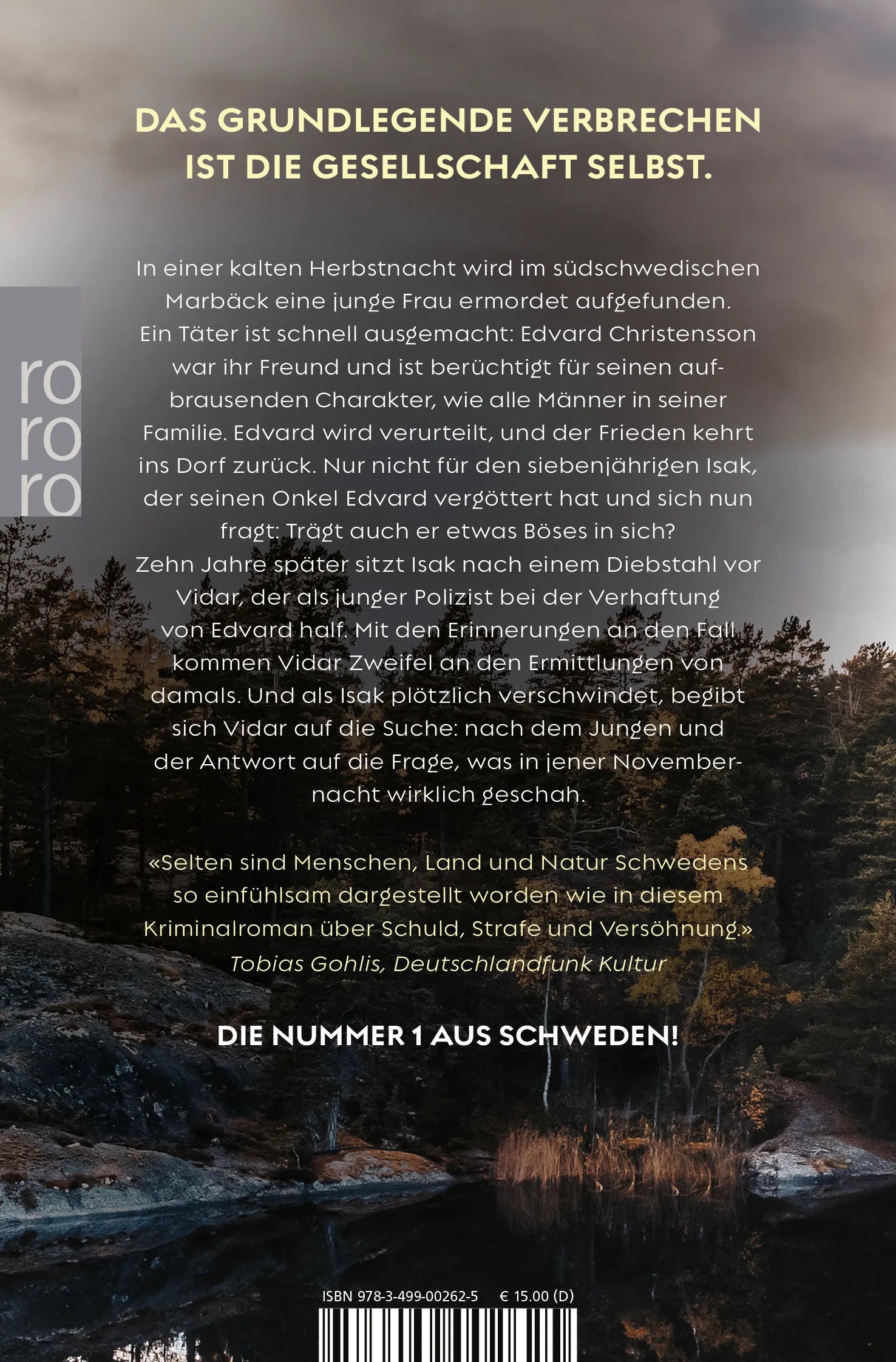 Buchrückseite von 'Unter dem Sturm' mit Klappentext - Taschenbuch