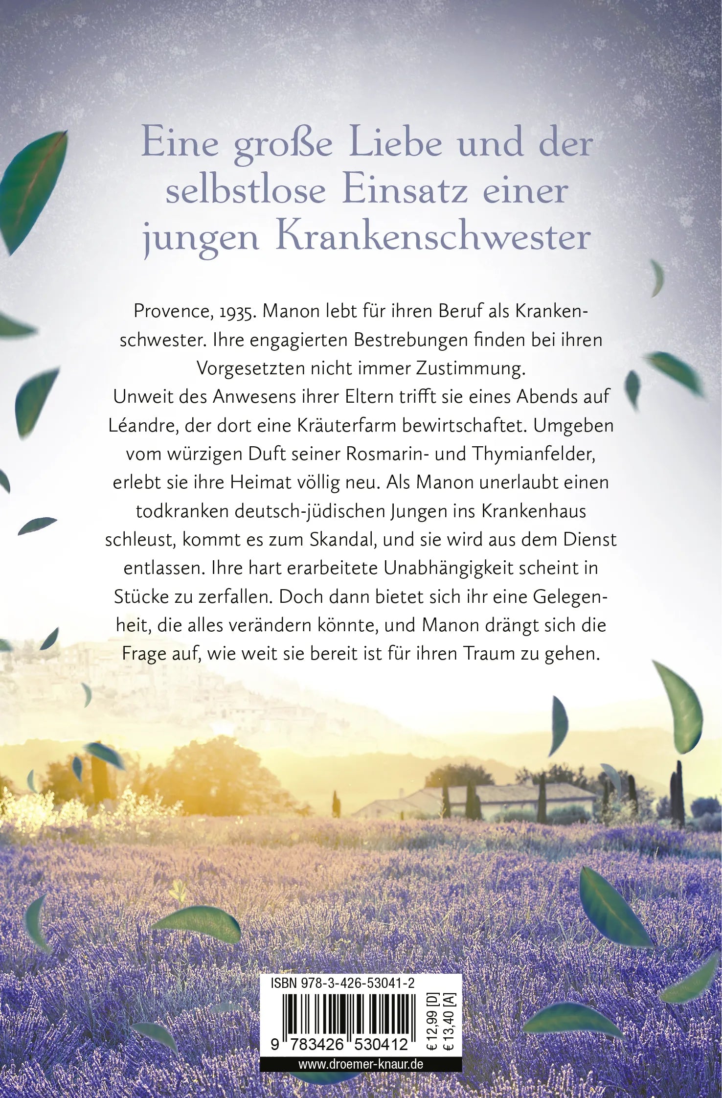 Buchrückseite von 'Unter der Sommerlinde von Gourdon' mit Klappentext - Taschenbuch