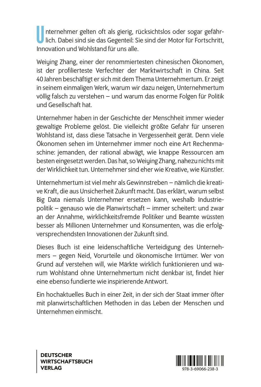Rückseite: Unternehmer sind nicht das Problem, sie sind die Lösung (Hardcover)