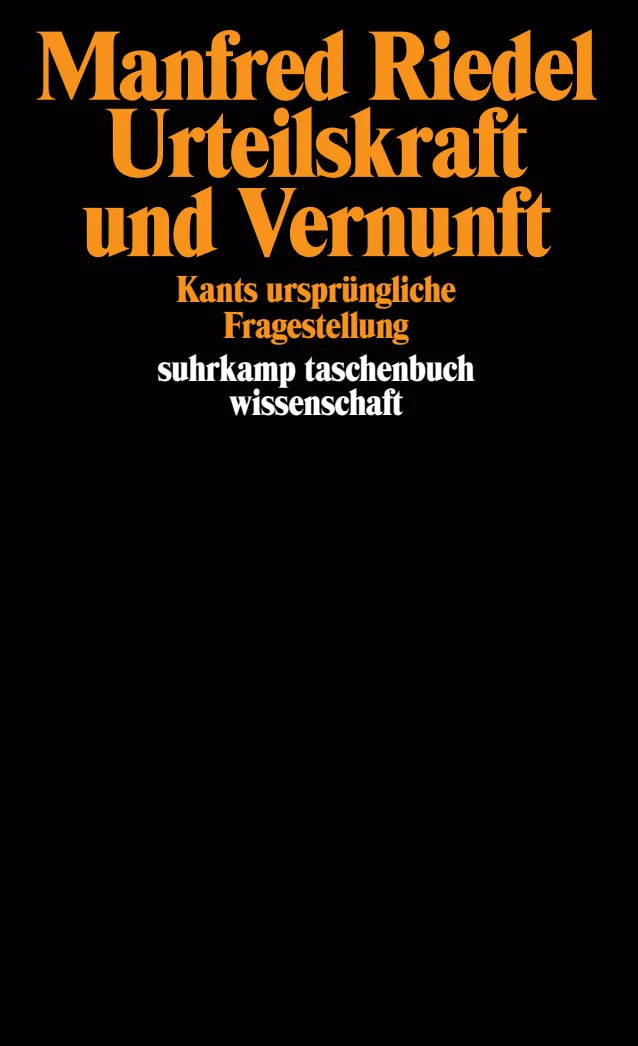 Buchcover von 'Urteilskraft und Vernunft' - Taschenbuch von Manfred Riedel