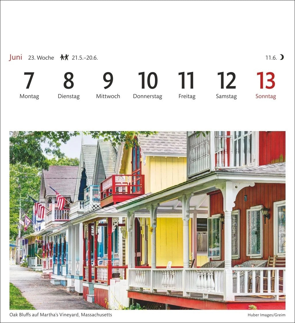 USA Sehnsuchtskalender 2027 - Wochenkalender mit 53 Postkarten – Ansicht
