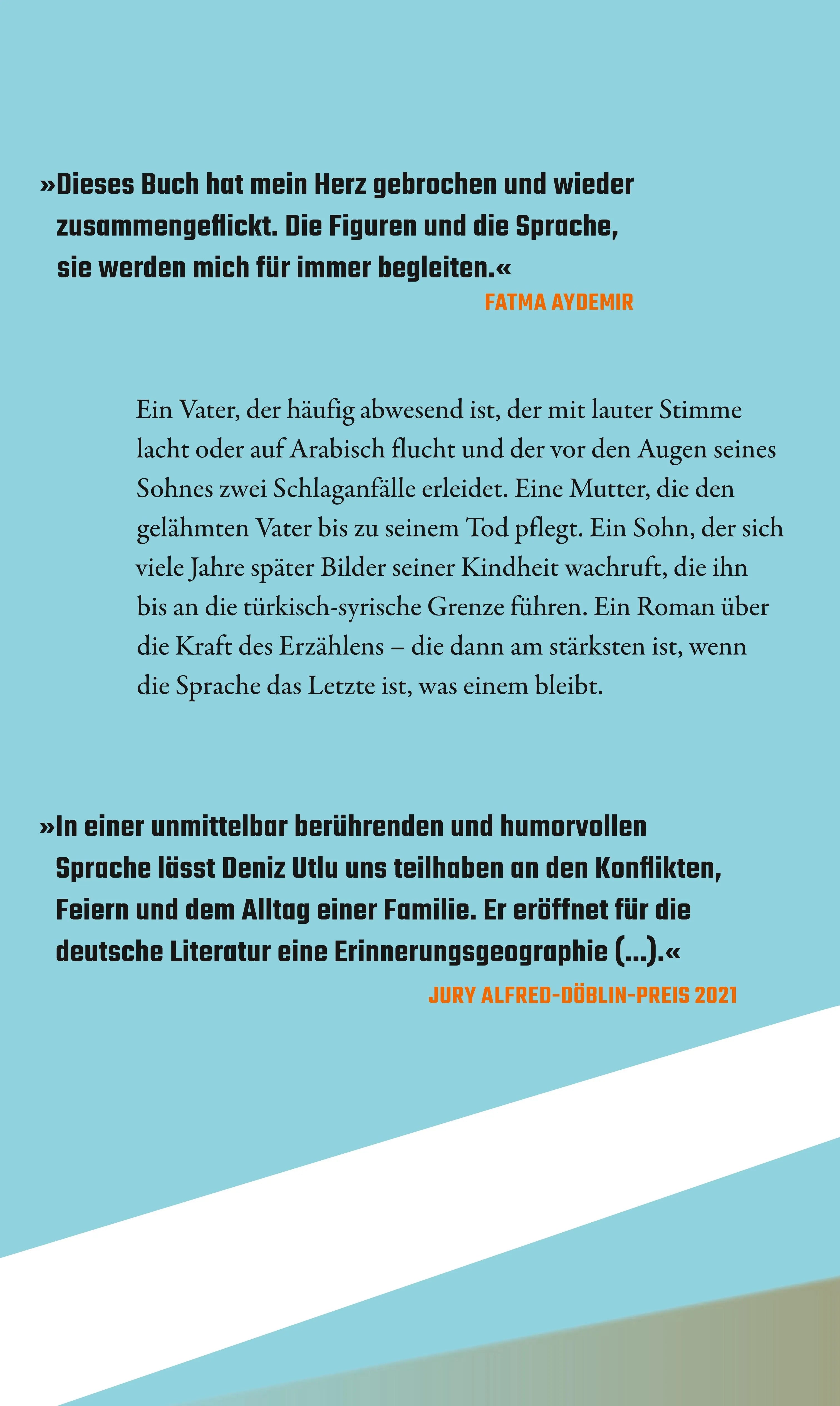 Buchrückseite von 'Vaters Meer' mit Klappentext - Gebundene Ausgabe