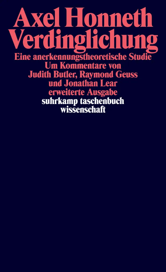 Buchcover von 'Verdinglichung' - Taschenbuch von Axel Honneth