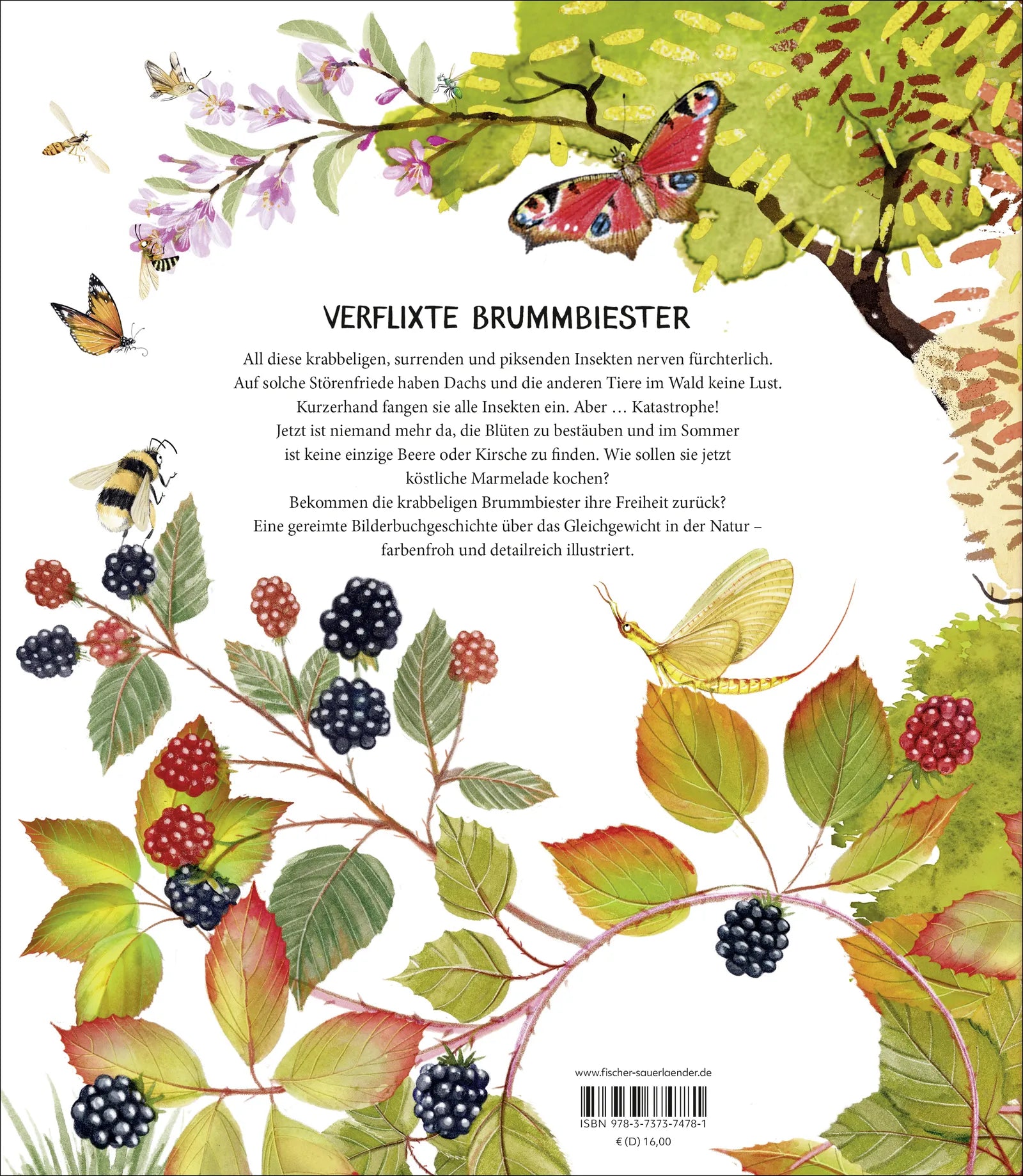Buchrückseite von 'Verflixte Brummbiester' mit Klappentext - Gebundene Ausgabe