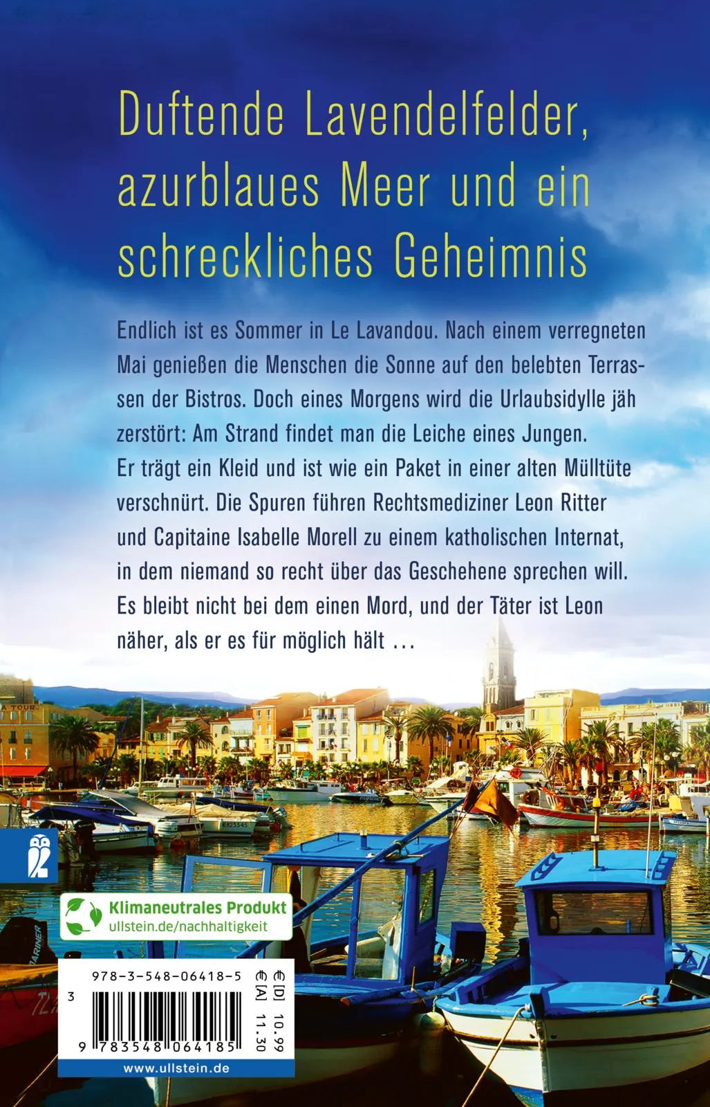 Buchrückseite von 'Verhängnisvolles Lavandou' mit Klappentext - Taschenbuch