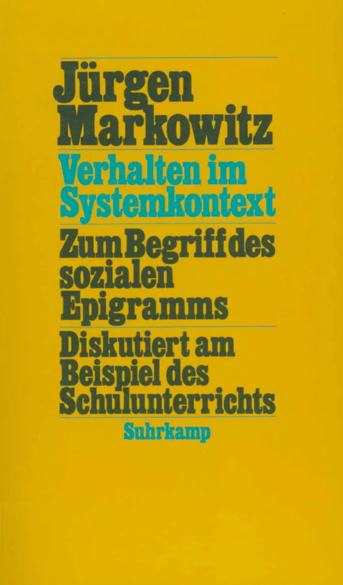 Buchcover von 'Verhalten im Systemkontext' - Taschenbuch von Jürgen Markowitz