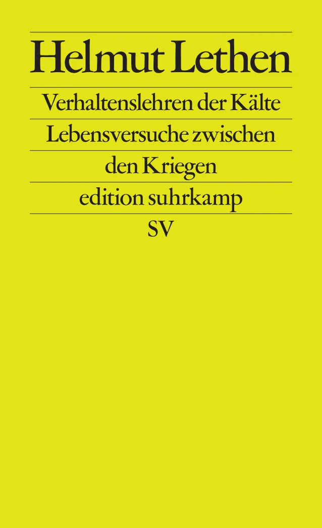 Buchcover von 'Verhaltenslehren der Kälte' - Taschenbuch von Helmut Lethen