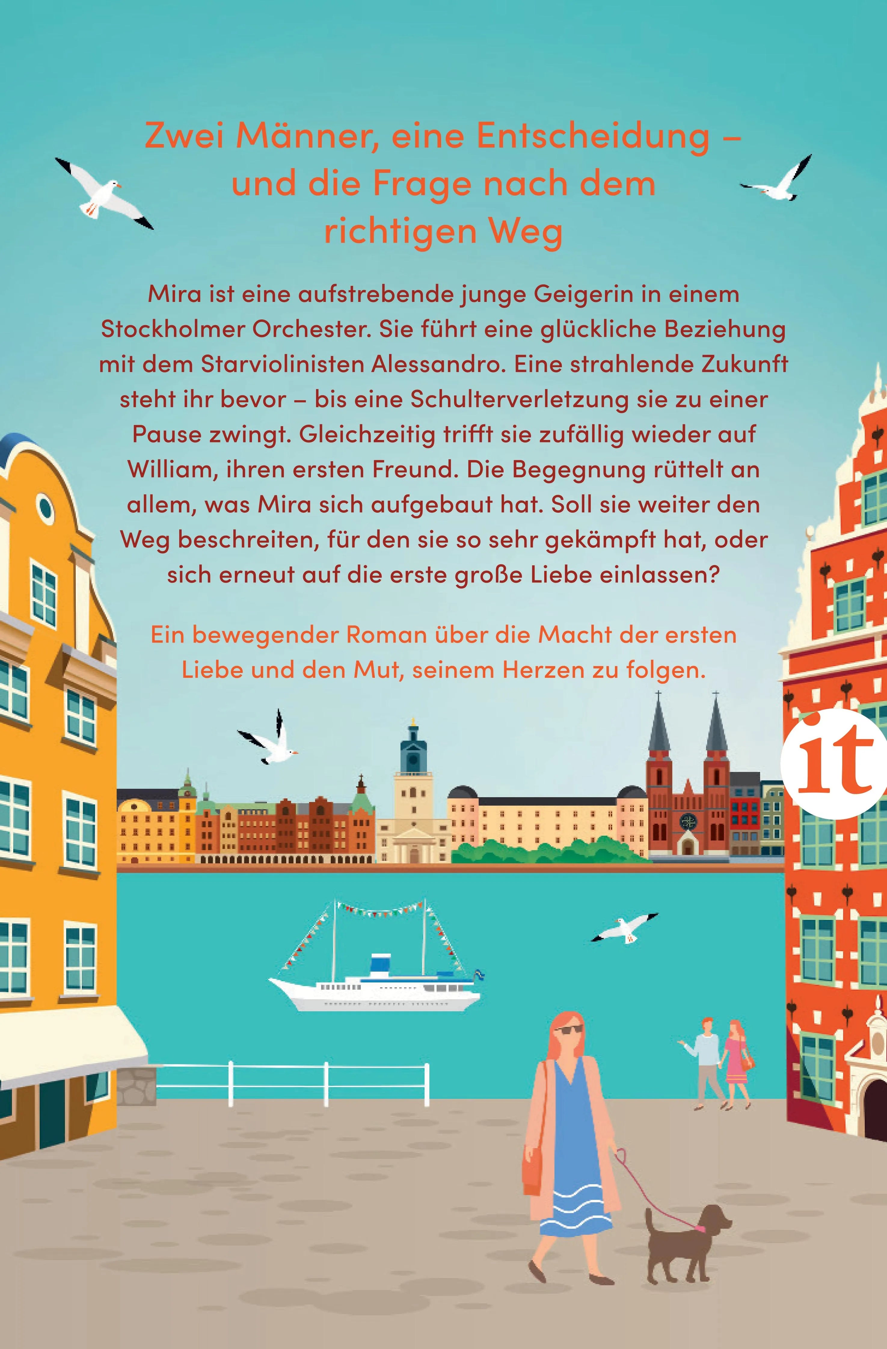 Buchrückseite von 'Verliebt in Stockholm' mit Klappentext - Taschenbuch