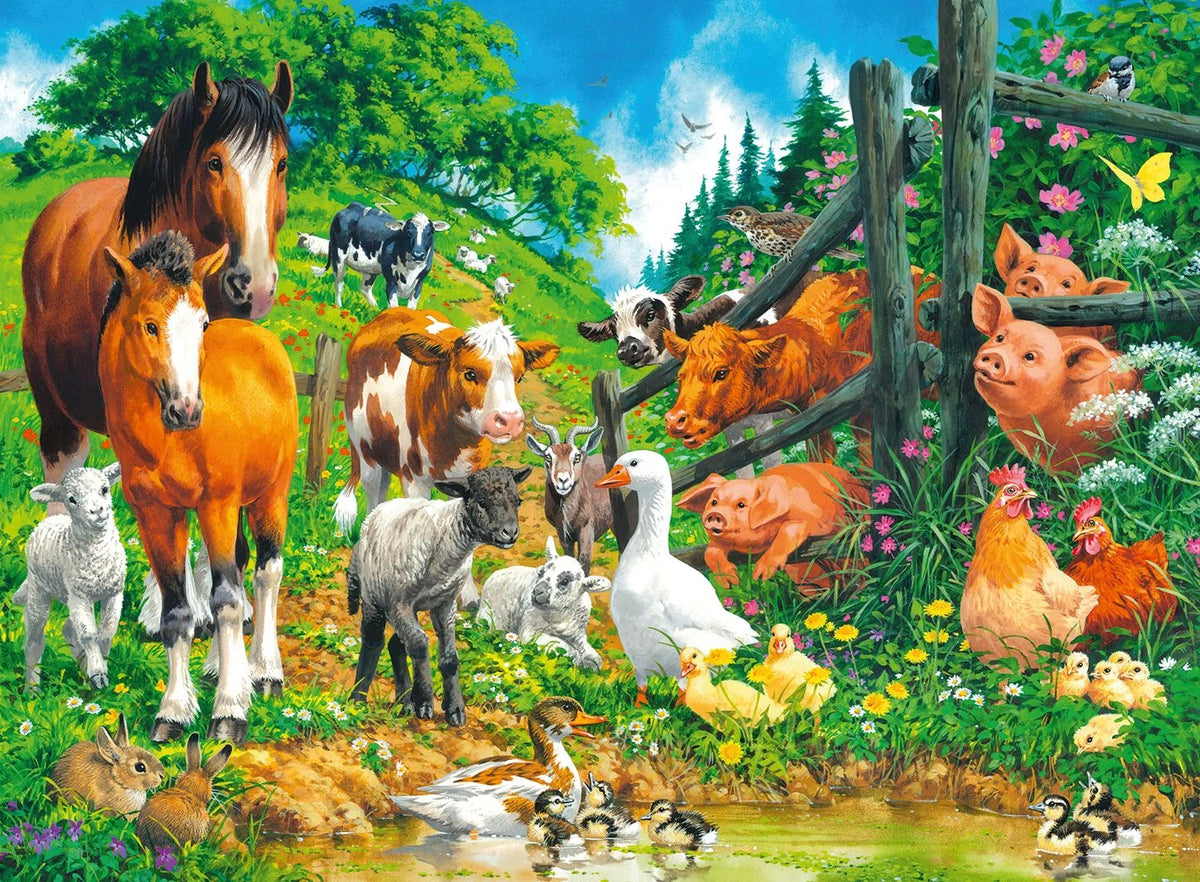 Kinderpuzzle 100 XXL Teile - Versammlung der Tiere – Ansicht