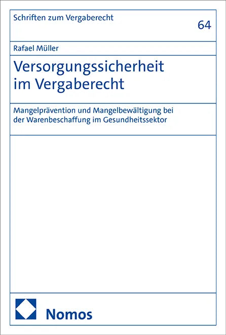 Cover: Versorgungssicherheit im Vergaberecht (E-Book) von Rafael Müller