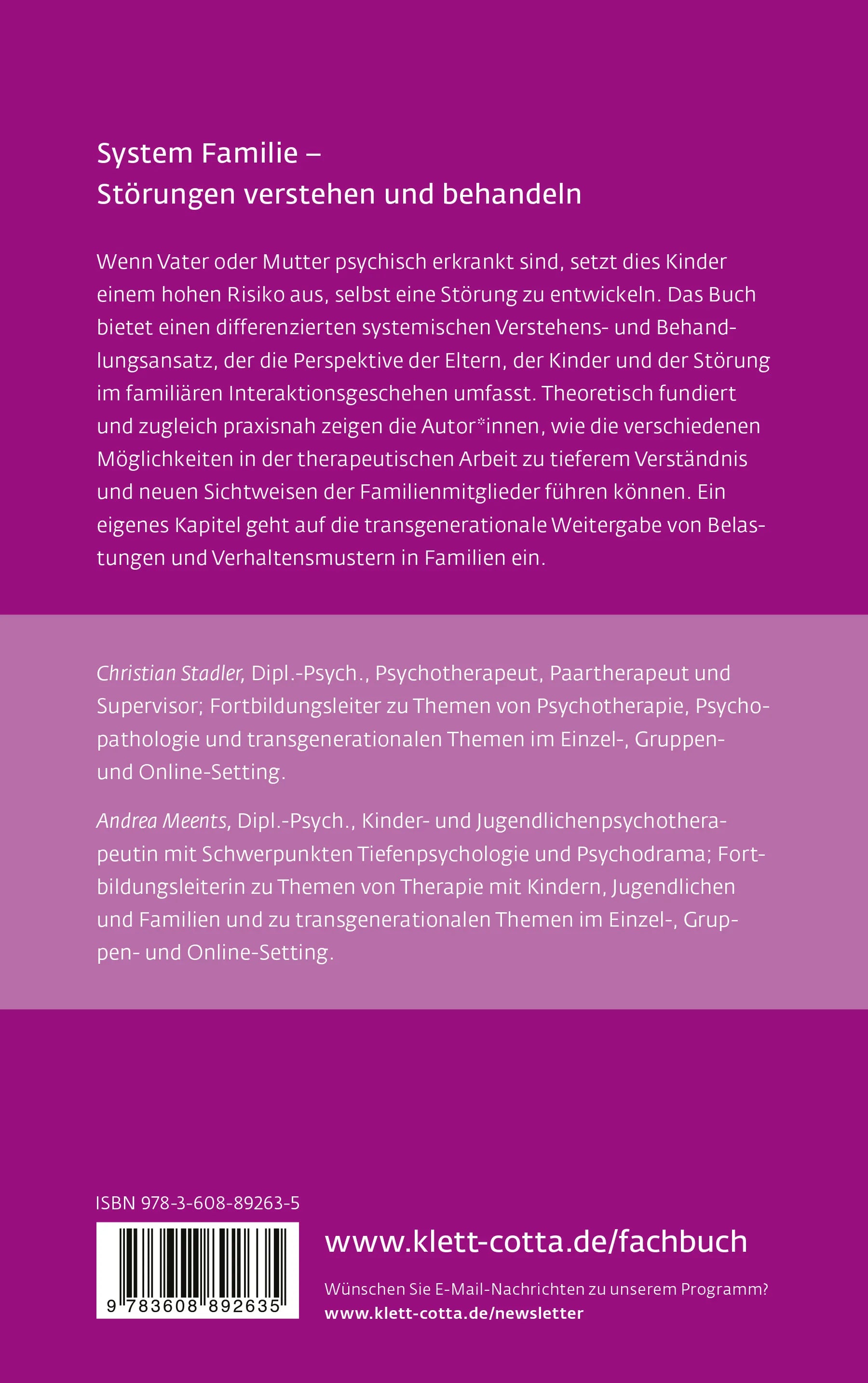 Buchrückseite von 'Verstörende Beziehungen' mit Klappentext - Paperback