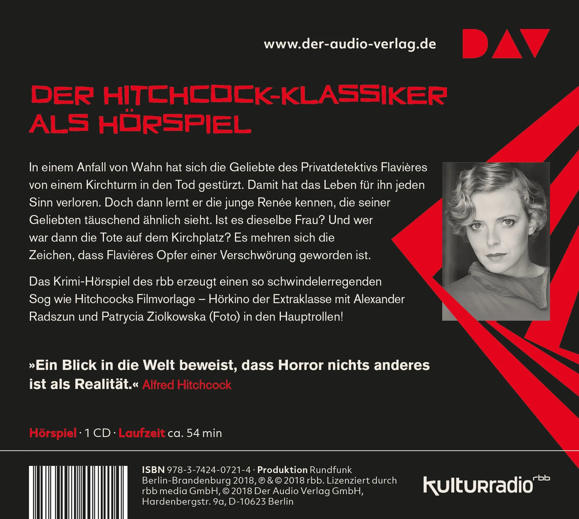 Buchrückseite von 'Vertigo. Aus dem Reich der Toten' mit Klappentext - Hörbuch (CD)