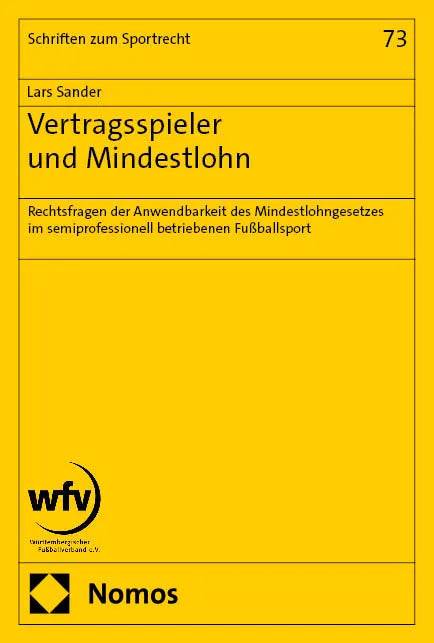 Cover: Vertragsspieler und Mindestlohn (E-Book) von Lars Sander