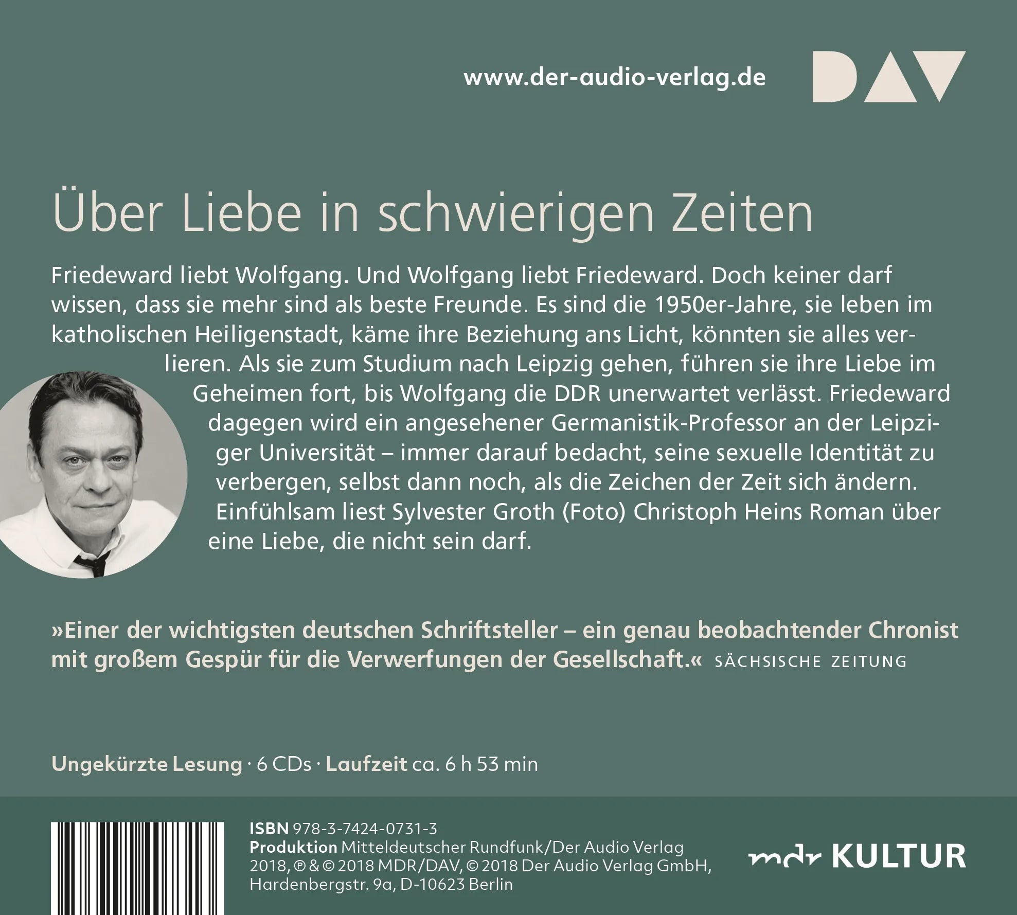 Buchrückseite von 'Verwirrnis' mit Klappentext - Hörbuch (CD)