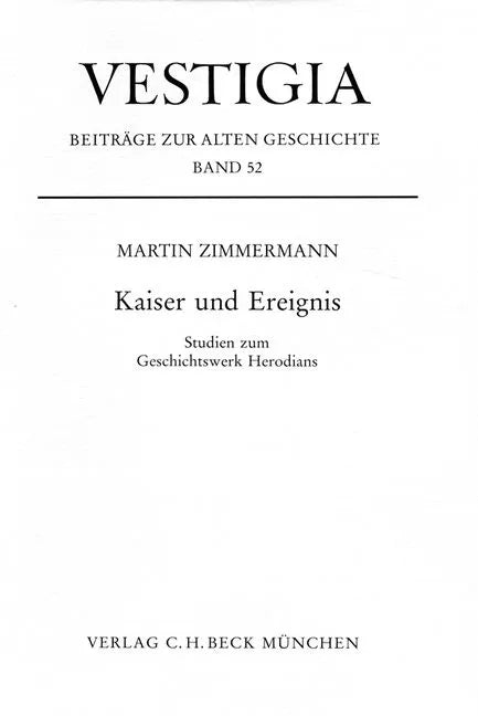 Buchcover von 'Vestigia / Kaiser und Ereignis' - Gebundene Ausgabe von Martin Zimmermann