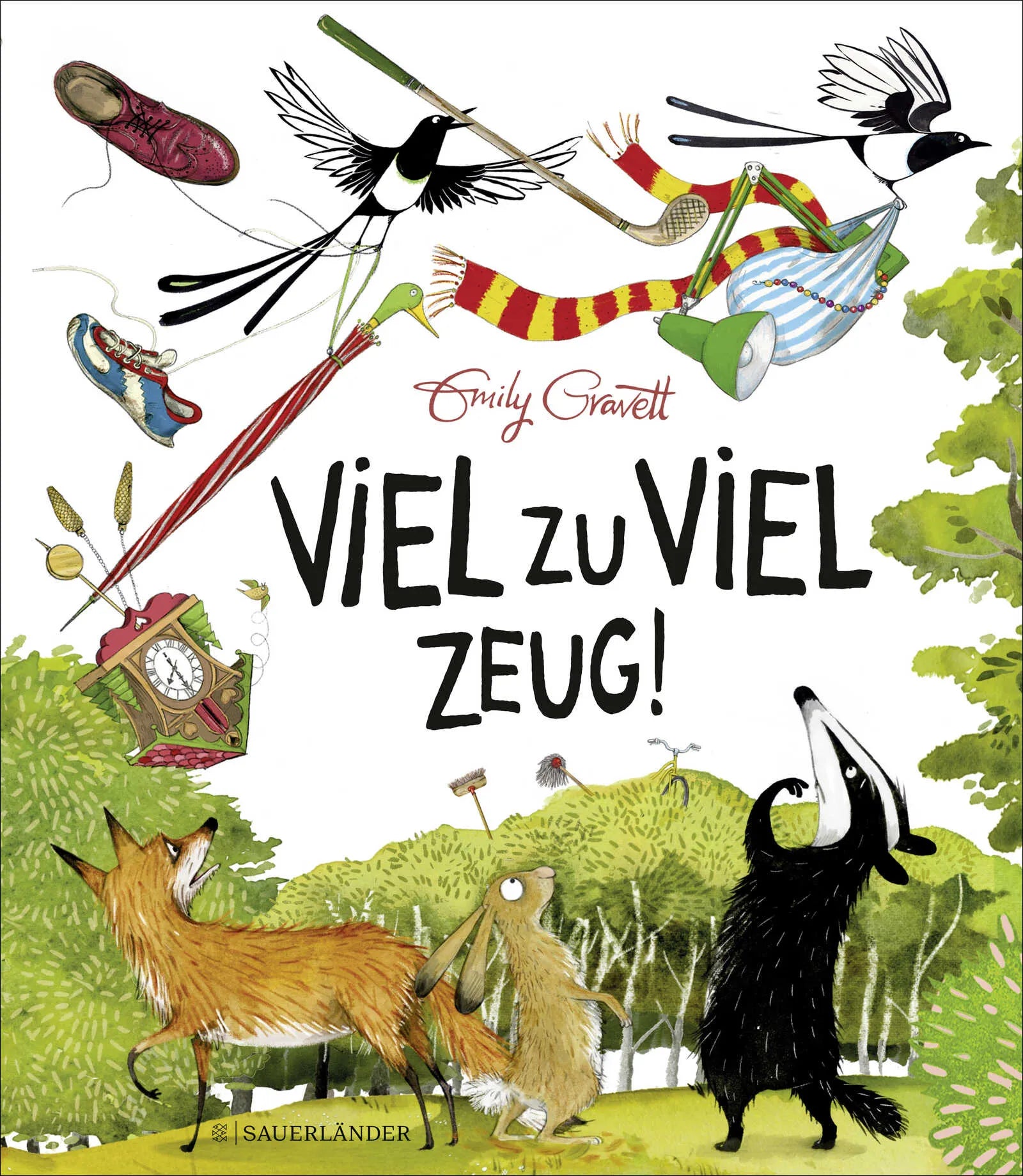 Buchcover von 'Viel zu viel Zeug!' - Gebundene Ausgabe von Emily Gravett